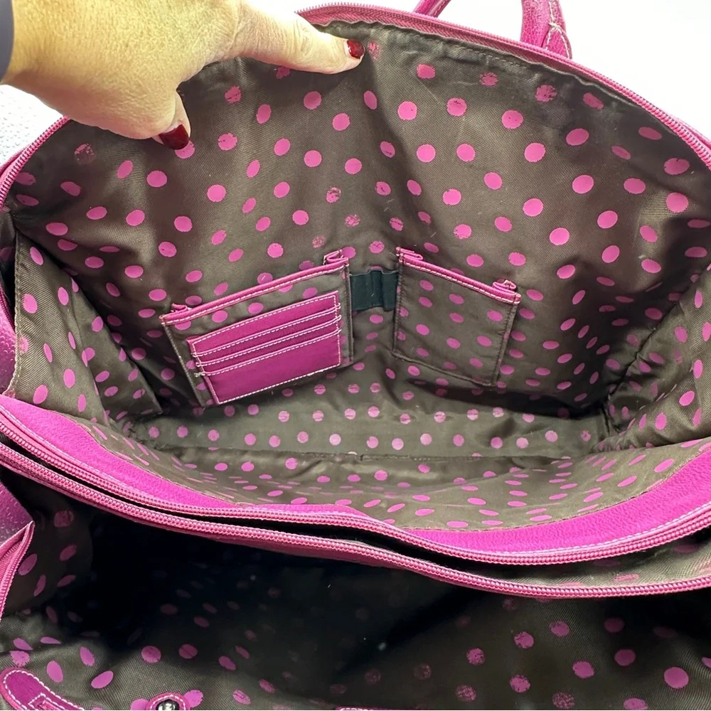 Franklin Covey leather briefcase laptop computer bag pink‎